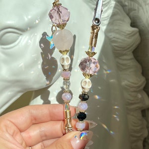 Clips suikerschedelstokje | sigarettenhouder | Rookaccessoires | multifunctionele clips | armbandhulpje | Halloweenclips | heksencadeaus |