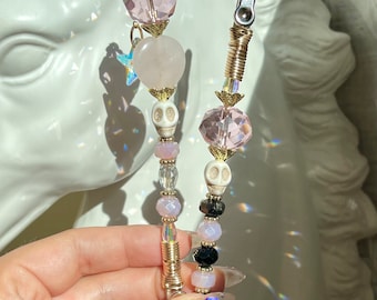 Sugar Skull Beaded Wand Clip | Handmade Multi-Use Holder