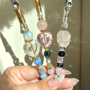 Clips personnalisés pour baguettes en cristal | clip pour carte de crédit | clip multi-usage | assistant bracelet | accessoires pour fumeurs | cadeau pour elle | cadeau pour petite amie