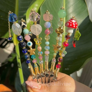 Kristall Zauberstab Clip | Kreditkartenclip | Armband Helfer | Mehrzweckclip | Zigaretten-Clip | natürliche Kristallkunst | Geschenk für Raucher
