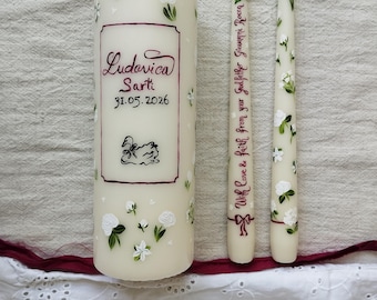 Candele per battesimo / Set personalizzato di 3