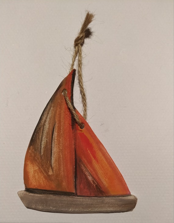 Clay sailing boat wall decoration Wall art decoration Etsy