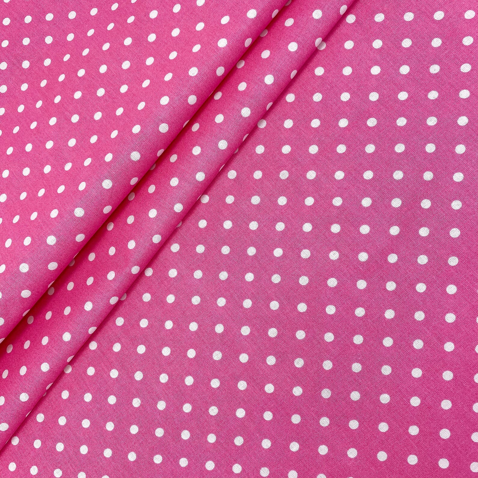 Pink fabric. Polka dot fabric Etsy