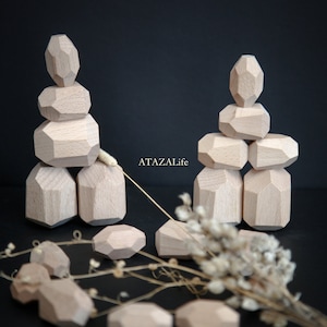 Natural Wooden Balancing Stones (20 pcs) | Montessori & Waldorf Inspired