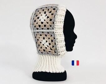 Modèle de Cagoule au Crochet en Français - Tuto Balaclava Granny Square - Avec Vidéos - Fichier Pdf