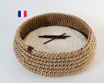 Crochet cat basket - crochet cat basket tutorial - French crochet tutorial - easy crochet - pdf file