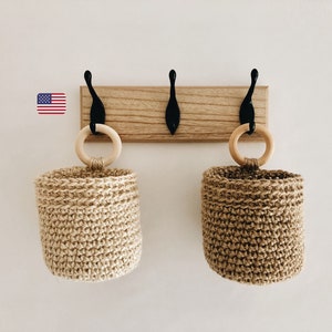 Crochet wall hanging Basket Pattern - Crochet Rope basket pattern - Pdf Files - English Pattern