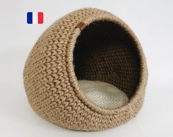 Crochet Cat Basket Pattern - Crochet Tutorial in French - Crochet Cat Nest - PDF File