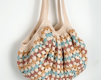 Market Bag Crochet Pattern - Shopping Bag Crochet - Granny Square Bag Pattern - Easy Crochet Pattern - Pdf Files - English & French