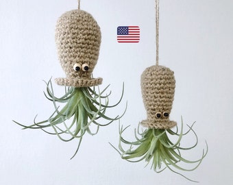 Crochet Plant Holder Pattern - Air Plant Crochet - Crochet beginner pattern - 2 Sizes - Pdf Files - Crochet Cord pattern