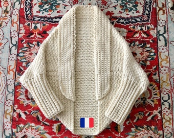 Crochet Jacket Pattern - Crochet Jacket Tutorial with Videos - Easy Pattern - Pdf File - In French