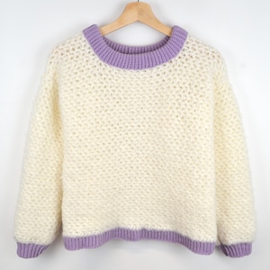 Simple Crochet Sweater Pattern - Fleece Crochet Pullover Sweater Pattern - Women Size (S to XXXL) - Pdf Files in English
