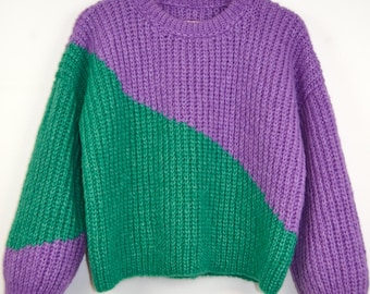 Chunky Sweater Crochet Pattern - Crochet chunky sweater pattern - 5 Sizes (S to XXL) - PDF Pattern in English and French