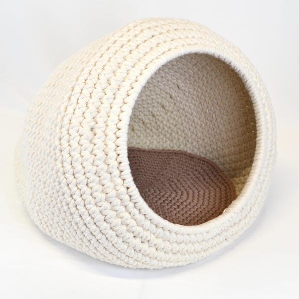 Cat Bed Crochet Pattern & Cat Pillow Pattern - Crochet Pet Bed Pattern - Easy Pattern - In English - Pdf Files