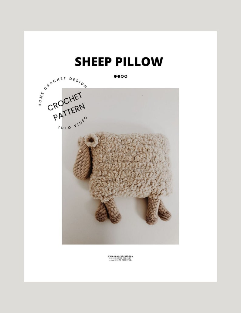 Crochet Pillow Pattern Beginner crochet pattern Sheep crochet In English Pdf Files image 2