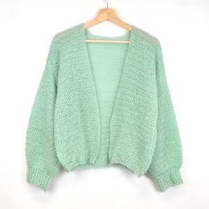 Easy Crochet Mohair Cardigan Pattern - Chunky Cardigan Pattern Cardigan Women Size S-M / L-XL - Pdf Files - In English & French