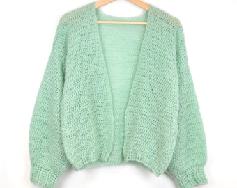 Easy Crochet Mohair Cardigan Pattern Chunky Cardigan Pattern Cardigan  Women Size S-M L-XL Pdf Files In English French