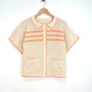 Crochet Shirt Pattern for women - Summer button Top - Granny Stitch crochet pattern - Women Size (5 Sizes: S to XXL) - Pdf Files in English