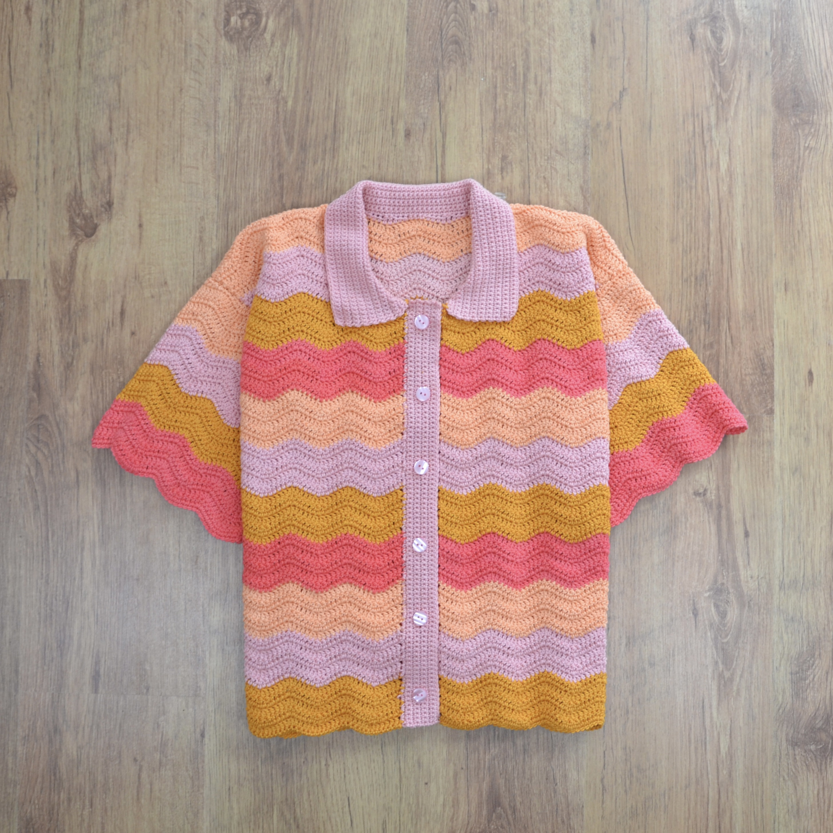 トップス lapeaudegem shirt collar knit outer lapeaudegem shirt collar knit outer