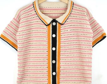 Beginner Crochet Shirt Pattern for women - Crochet Summer Top Pattern - Women Size (S to XXL) - Pdf Files in English & French