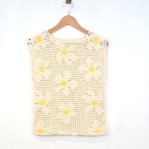Filet Crochet Top Pattern - Crochet Summer Tank Top Pattern - Crochet top pattern - Women Size (5 Sizes: S to XXL) - Pdf Files in English