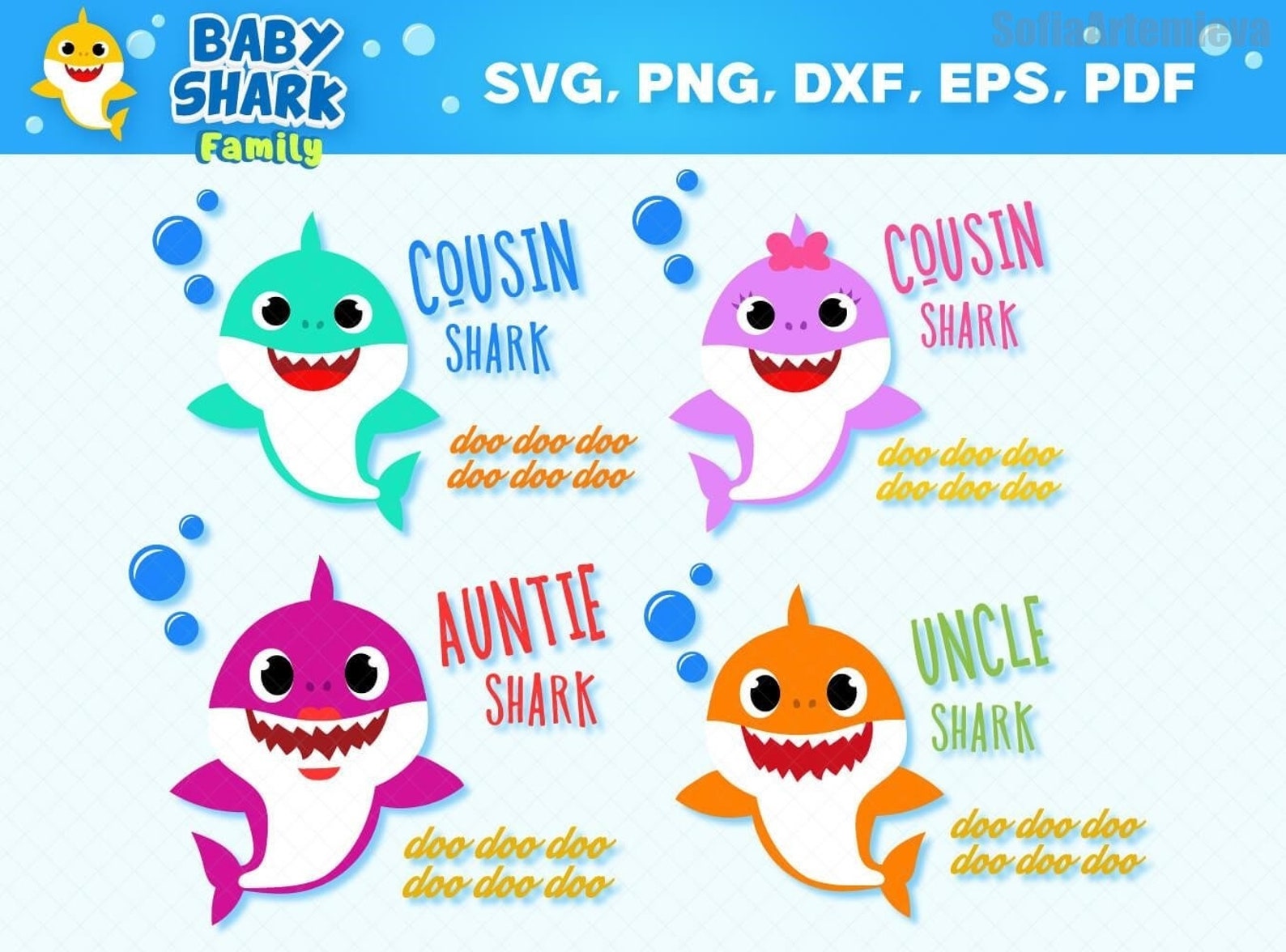 Download 15In1 Shark Family Svg Bundle Mommy Shark Svg | Etsy