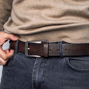 Mens leather belt, Brown leather belt, Mens belts, Custom gift for men, Full grain leather, Belt for jeans, Custom belts, Gift for men