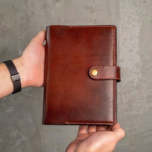 Leather Notebook Cover, leather journal cover A5, Simple notebook cover a5, Various color options, Personalized Leather Pocket Journa