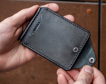 Leather Money Clip Wallet, Gift for him, Wallets for men, Engraved Wallet, Leather wallet mens, Christmas gifts for him