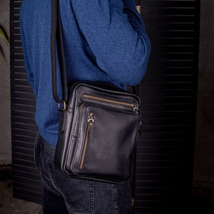 Sac en cuir pour homme, sac en cuir, sac messager, sac à bandoulière pour homme, sac à bandoulière en cuir, sac pour homme, petit sac, cadeau pour lui