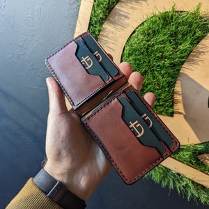 Fermasoldi in pelle, portafoglio piccolo in pelle, fermasoldi in pelle, regalo per uomini, portafoglio minimalista con porta carte di credito, regalo per lui
