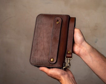 Leather Clutch, Leather Wallet, Brown leather wallet, Zipped leather walle, Long leather wallet, Wrist Bag, Gift Leather Wallet,Gift for him