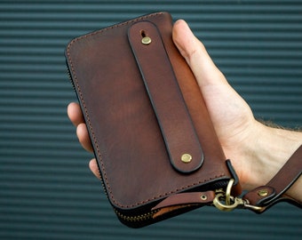 Clutch for men, Clutch with handle, Leather clutch bag, Mens clutch bag, Leather clutch purse, Wrist handle clutch