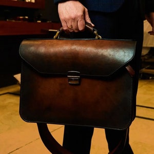 Maletín clásico, Maletín clásico de cuero, Maletín de cuero para hombre, Maletín personalizado, Maletín de cuero vintage, Bolso de cuero