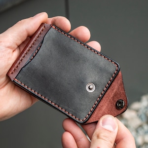 Cartera de clip de dinero de cuero, cartera de clip de dinero de cuero hecha a mano, cartera de clip de dinero presente para él/ella, elegante cartera de clip de dinero de cuero