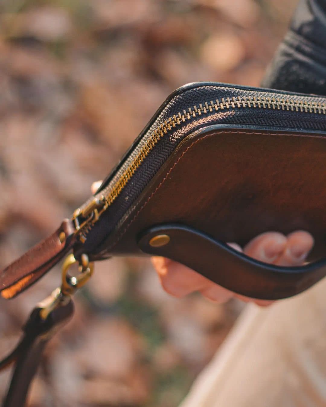 Personalized Leather Clutch Full Grain Leather Clutch Brown Etsy