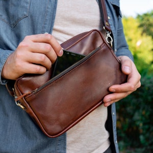 Shoulder bag Leather mens bag Small Bag Leather messenger bag Leather crossbody bag Gift for husband Christmas gift