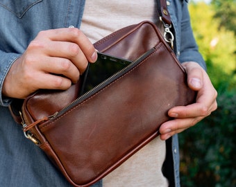 Shoulder bag Leather mens bag Small Bag Leather messenger bag Leather crossbody bag Gift for husband Christmas gift