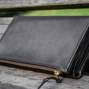 Personalisierte Herren Leder Brieftasche, Herren Brieftasche, Geschenk für ihn, Schwarze Brieftasche für ihn