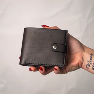 Cartera de cuero para hombre, Cartera de cuero para hombre delgada, Cartera de cuero de grano completo, Cartera minimalista, Regalo para novio, Regalo para él, Regalo para papá imagen 2
