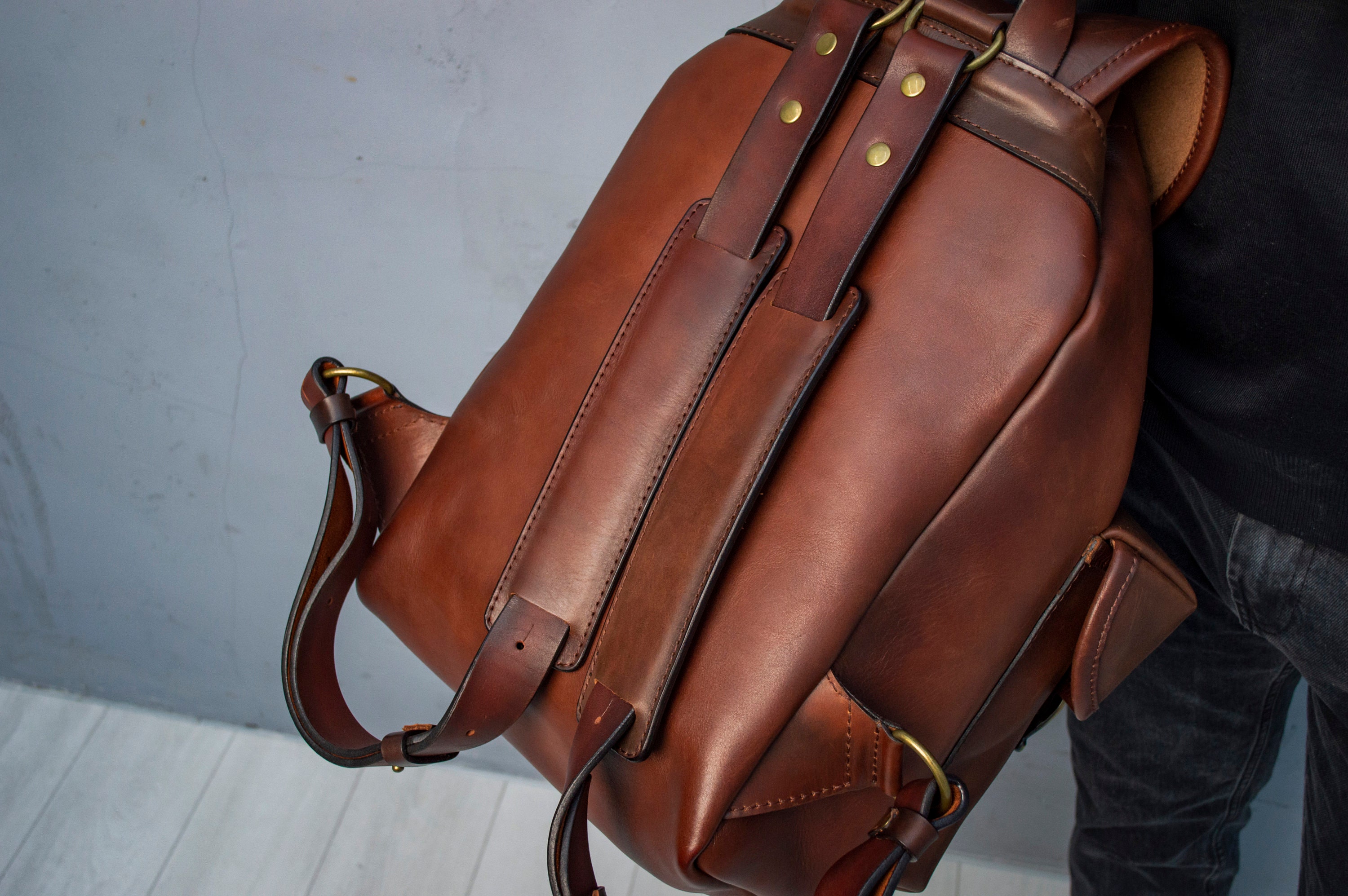 Custom Leather Backpack for Men Genuine Leather Backpack Etsy