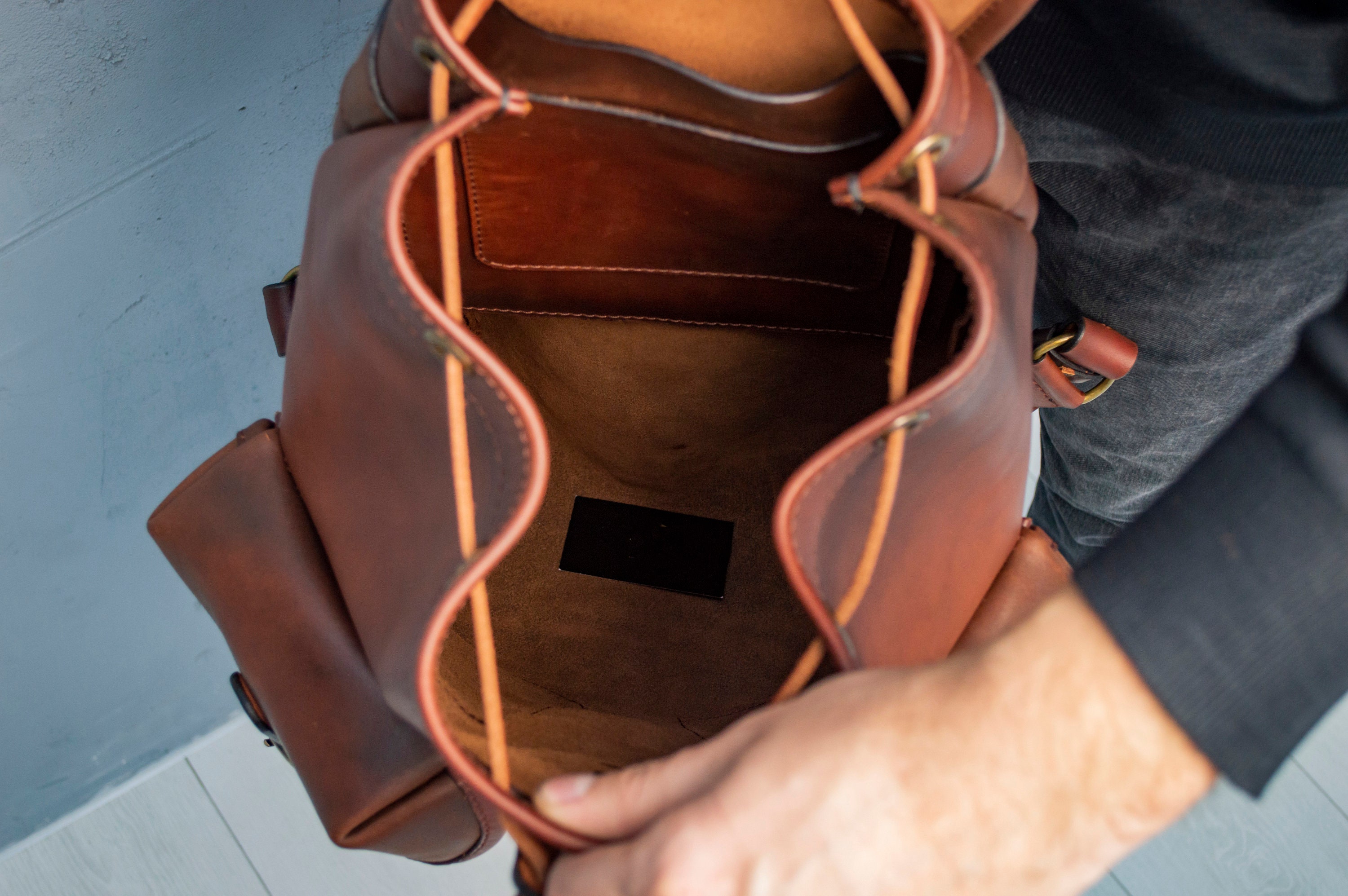 Custom Leather Backpack for Men Genuine Leather Backpack Etsy