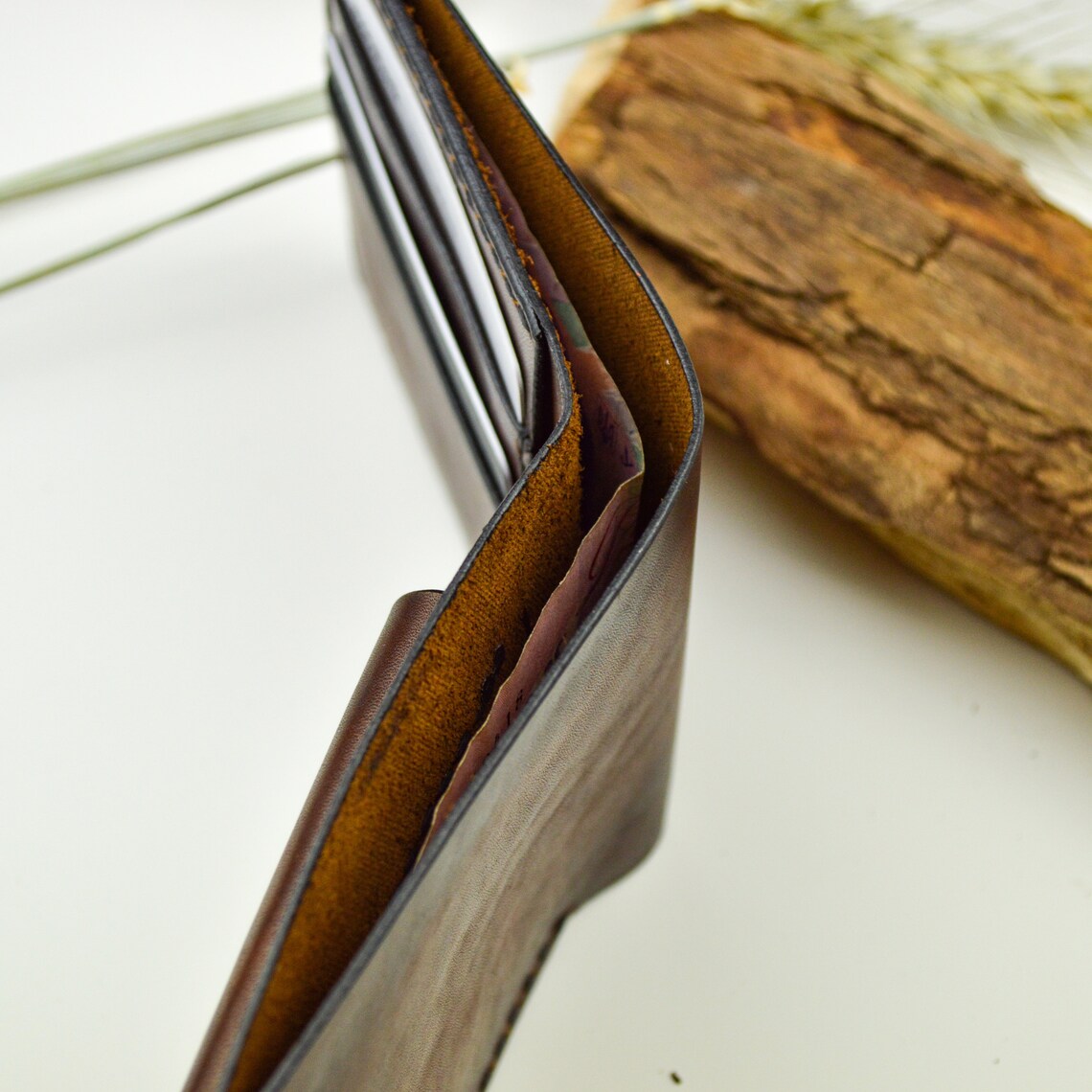 Personalized Minimalist Leather Bifold Leather Bifold Wallet - Etsy