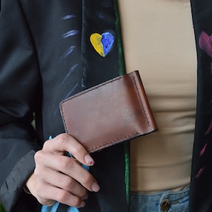 Fermasoldi in pelle, portafoglio piccolo in pelle, fermasoldi in pelle, regalo per uomini, portafoglio minimalista con porta carte di credito, regalo per lui