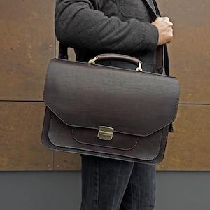 Сlassical briefcase, Leather classic briefcase, Mens Leather Briefcase, Personalized briefcase, Vintage leather briefcase, Leather bag