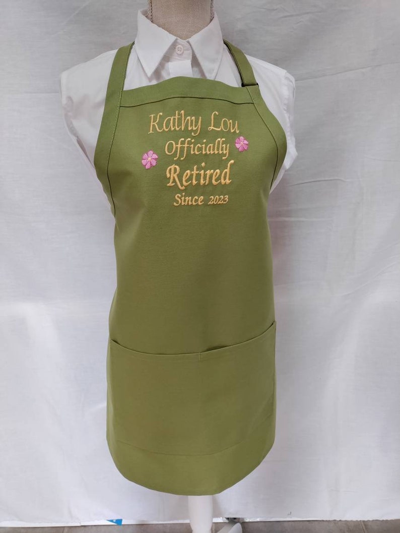 Personalized Officially Retired Apron With Name/retirement Gift - Etsy