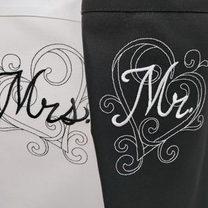 Mr. and Mrs. apron HEART design