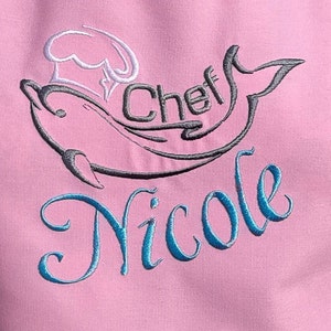 Personalized Chef apron with dolphin