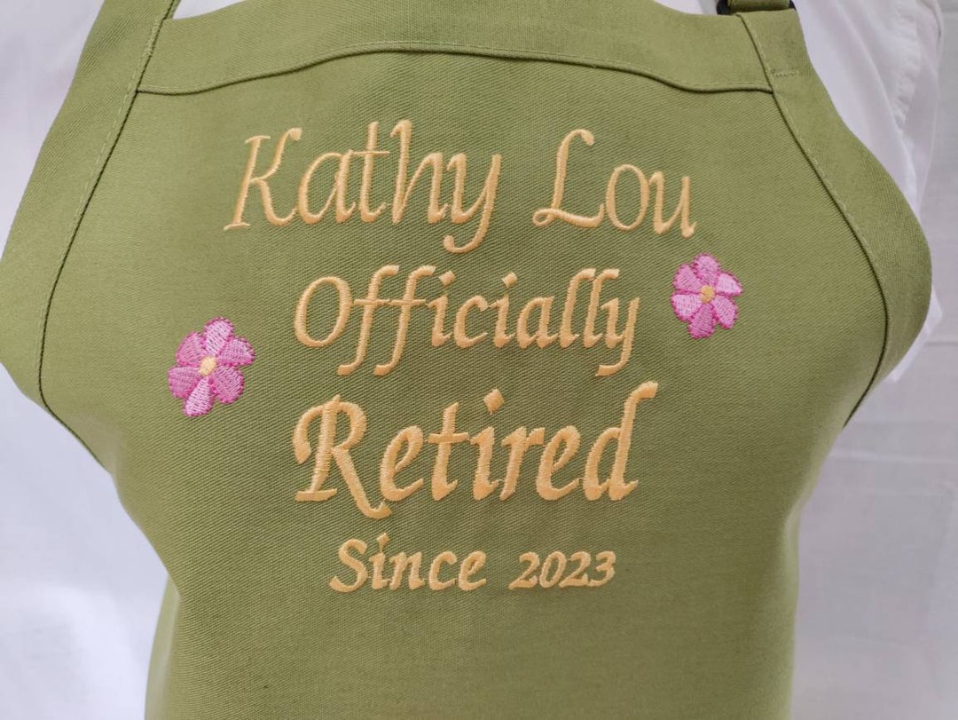 Personalized Officially Retired Apron With Name/retirement Gift - Etsy