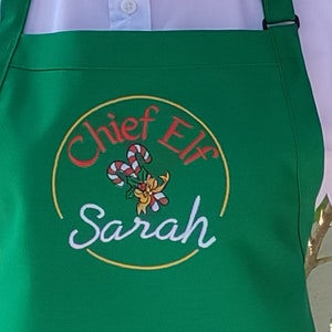 Personalized/Christmas Chef Apron/&quot;Chief Elf&quot; with your name